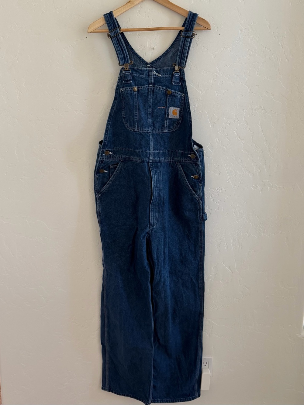 Carhartt Vintage 90s Men's Loose Fit Bib Denim Overalls Workwear Size 36X32 R07